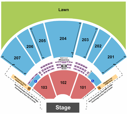 Hollywood Casino Amphitheatre Outlaw Music Festival Seating Chart